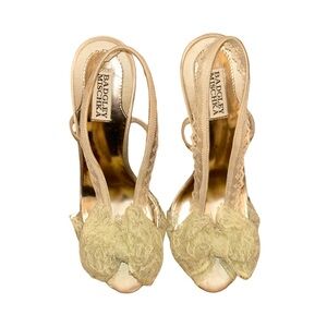 Badgley Mischka Coquette Lace Bow Heels